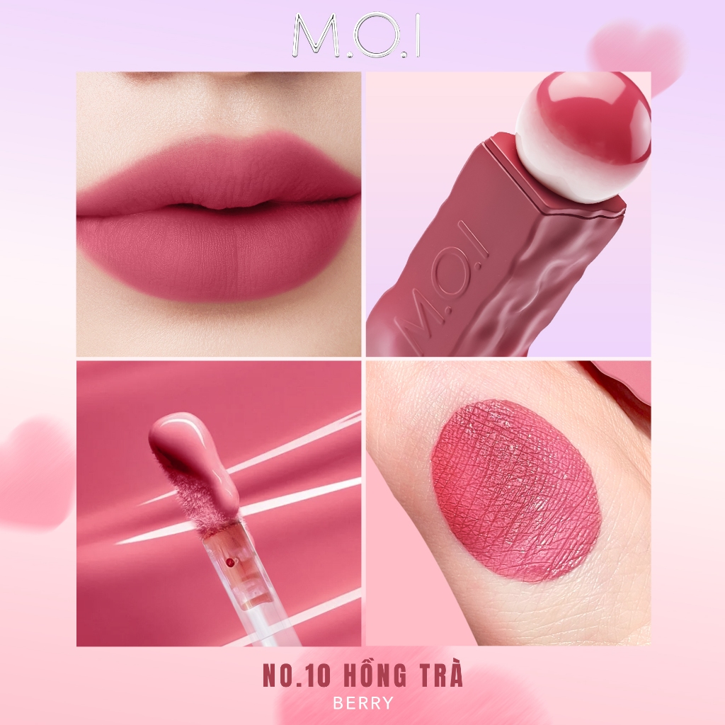 Product image Son tint MOI Cotton Candy - Son Kẹo Nhẹ Như Bông - Matte Lasting Lip Tint 4g No10. Hồng trà