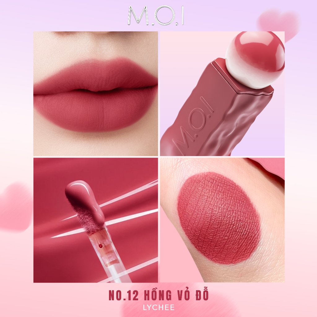 Product image Son tint MOI Cotton Candy - Son Kẹo Nhẹ Như Bông - Matte Lasting Lip Tint 4g No12. Hồng vỏ đỗ