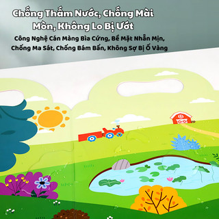 Đồ Chơi Sách Bóc Dán Sticker Hút Nam Châm Từ Tính Nhiều Chủ Đề Khủng Long Xe Cộ Động Vật Vũ Trụ Cho Bé Vui Chơi