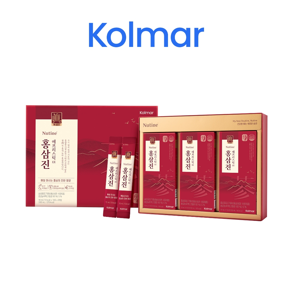 Nước Hồng Sâm Cô Đặc NUTINE HONGSAMJIN EVERYSTICK EX - Hộp 30 Gói x 10ml - Thực Phẩm Bảo Vệ Sức Khoẻ