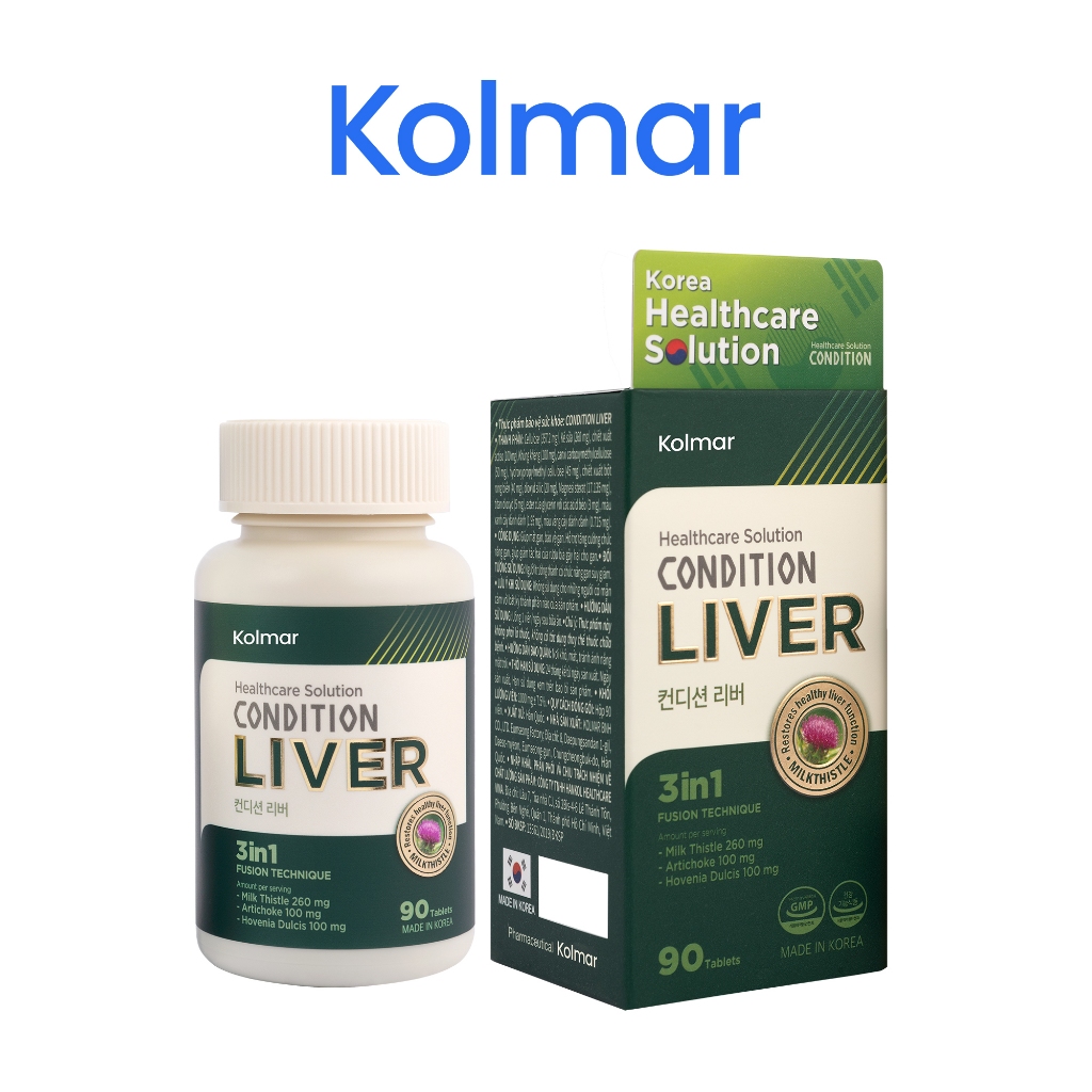 Viên Uống Hỗ Trợ Mát Gan CONDITION LIVER Tăng Cường Chức Năng, Bảo Vệ Gan - Hộp 90 viên - Thực Phẩm Bảo Vệ Sức Khoẻ
