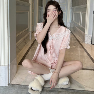 B106 Bộ đồ xuân hè 2025 mới dành cho nữ cao cấp chất lụa băng phong cách cổ tích quần short áo tay ngắn từ Phương Linh U