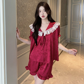 B106 Bộ đồ xuân hè 2025 mới dành cho nữ cao cấp chất lụa băng phong cách cổ tích quần short áo tay ngắn từ Phương Linh U