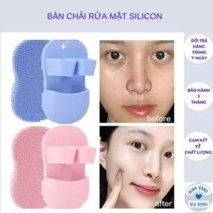 Bàn chải rửa mặt silicon, bàn chải tẩy tế bào da chết, làm sạch lỗ chân lông, nhỏ gọn, tiện lợi.