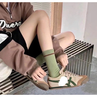 Giày thể thao bigsize nam nữ mùa hè cổ thấp Onit_suka ti_ger màu rêu êm nhẹ, sneaker thời trang cao cấp big size