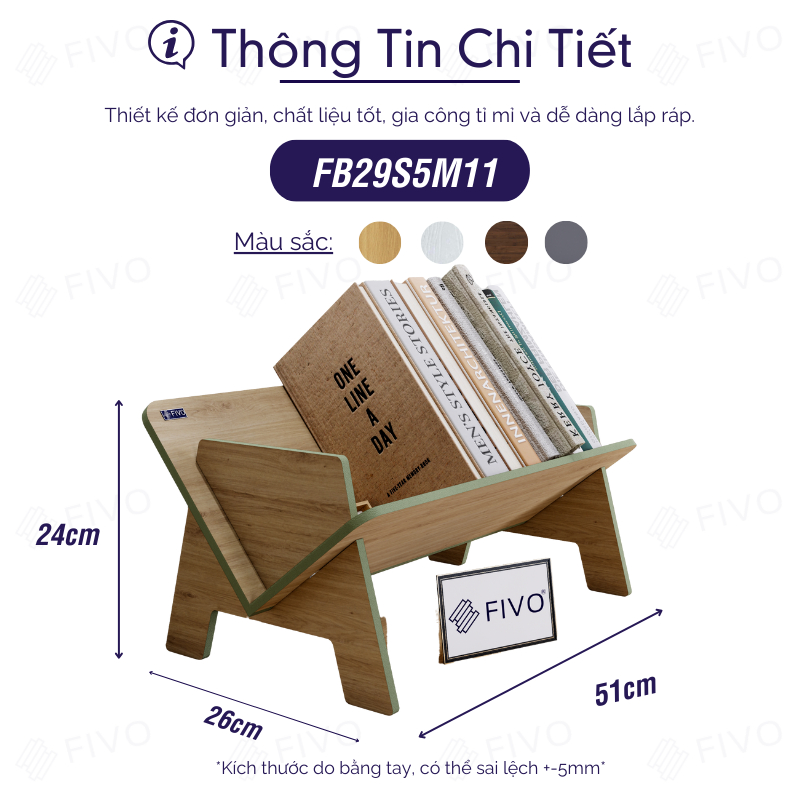 Ảnh Kệ Sách Gỗ Để Bàn Làm Việc FB29 FIVO, Lắp Ráp Dễ Dàng Không Cần Phụ Kiện, Thiết Kế Hình Chữ V Tiết Kiệm Không Gian 2