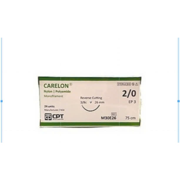 Bán lẻ Chỉ phẫu thuật CPT Nylon 2/0, chỉ nylon 2.0 M30E26 (Tép).