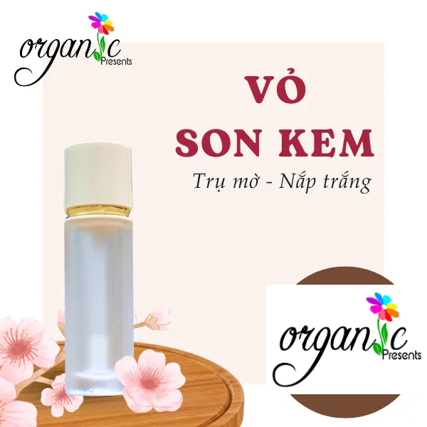 VỎ SON KEM (TRỤ MỜ - NẮP TRẮNG KEM)