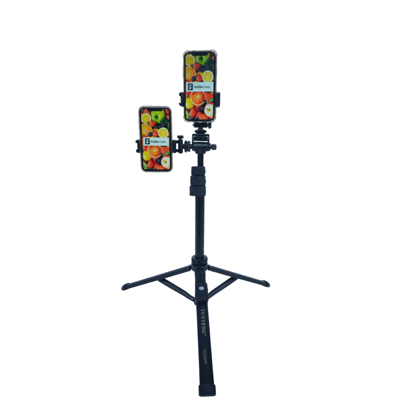 Gậy 91666 Bản 2 Kẹp – Tripod Yunteng Gấp Gọn, Remote Bluetooth – Quay 2 Điện Thoại, Livestream 2 Máy