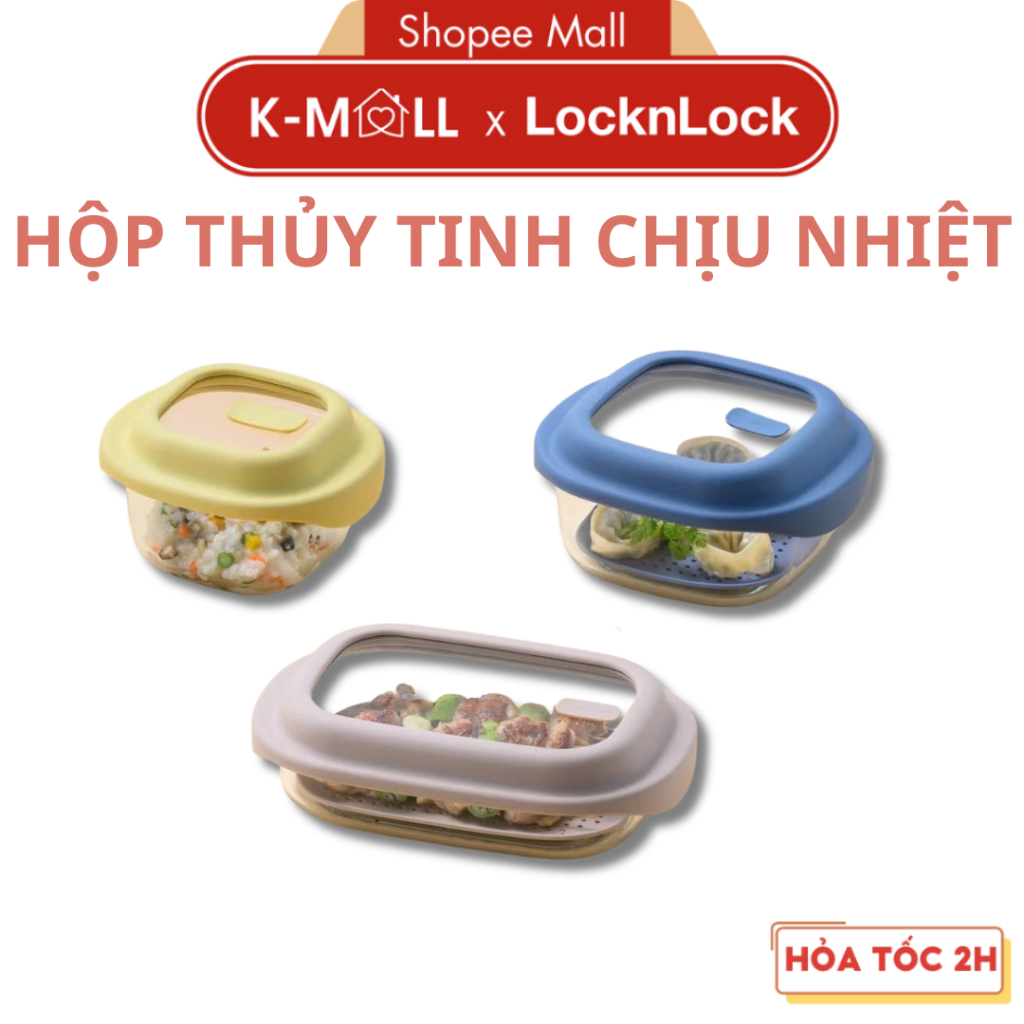 Hộp Thủy Tinh LocknLock Simple Cook LNG481 500ml, LNG482 1500ml, LNG483 1600ml - K-MALL