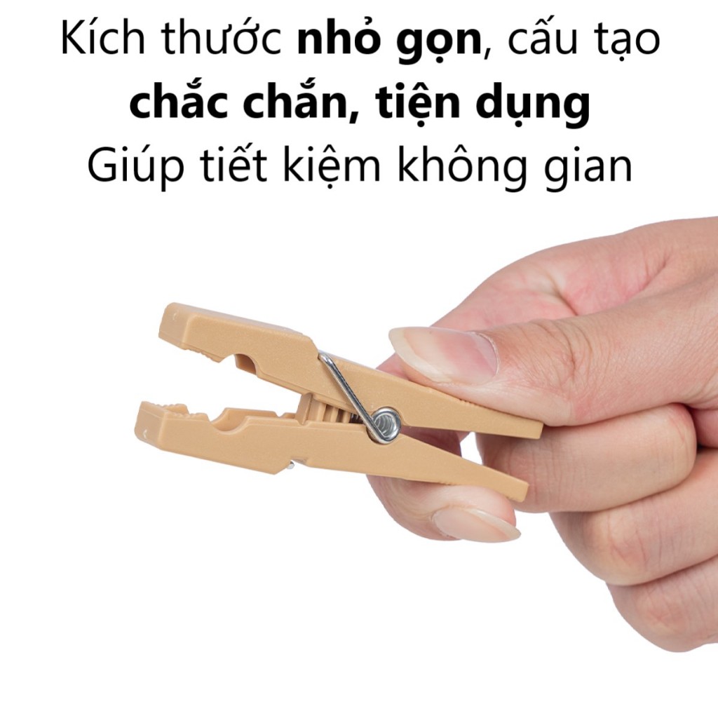 Túi 20 Kẹp quần áo sọc NHẬT nhựa VIỆT NHẬT - Phơi đồ bé, tất vớ, khăn - 2841 AMIZIN