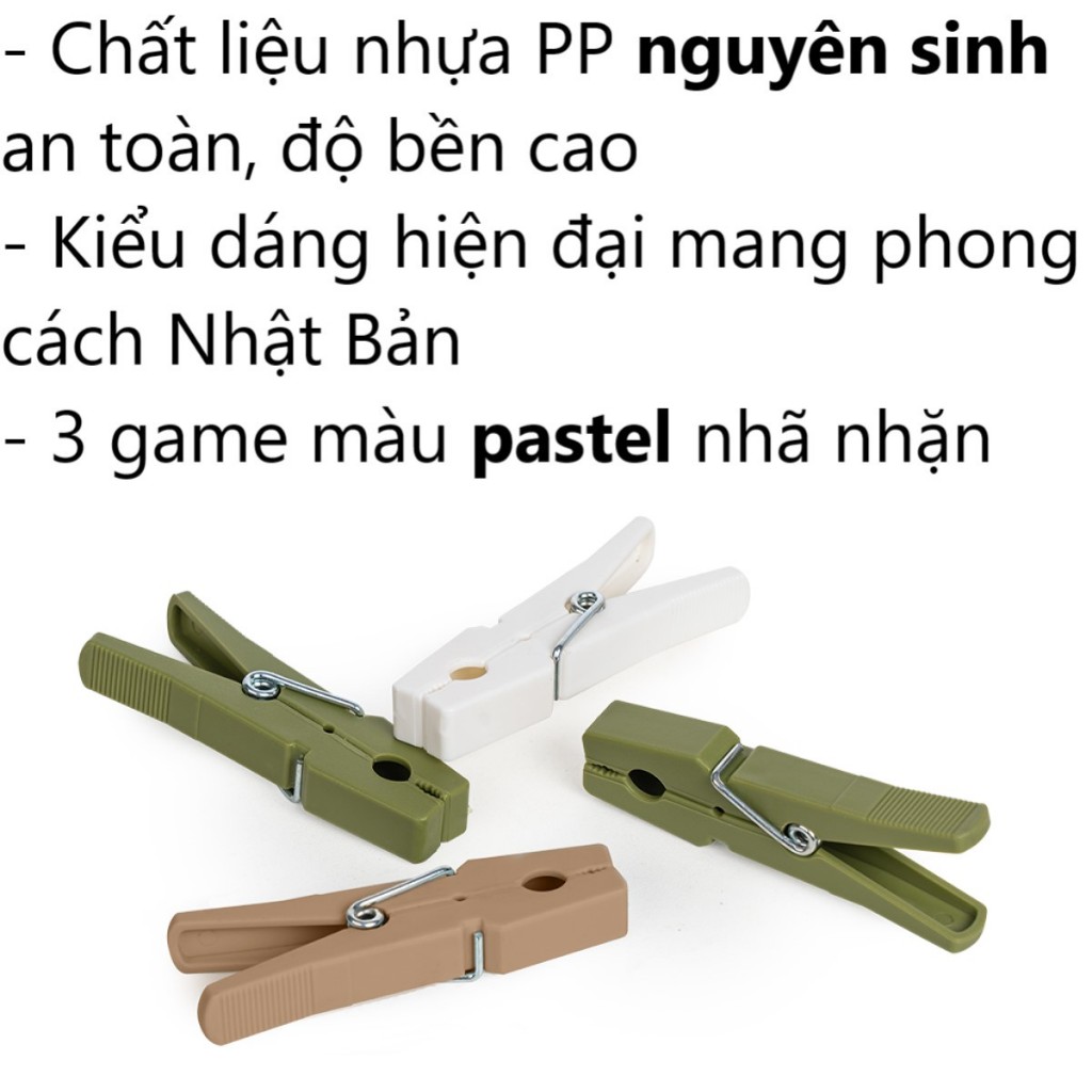 Túi 20 Kẹp quần áo sọc NHẬT nhựa VIỆT NHẬT - Phơi đồ bé, tất vớ, khăn - 2841 AMIZIN