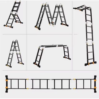 Thang gấp gọn 4 Đoạn Chữ A Chịu Lực 200KG Nhập Khẩu Cao Cấp, Thang Nhôm Xếp Gấp Gọn Gia Đình Chữ M
