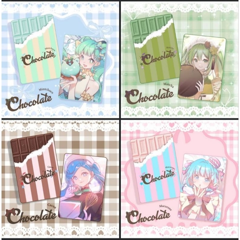 [4 mẫu] Card bo góc/Photocard Huy hiệu "Choco Desert" Hatsune Miku Vocaloid