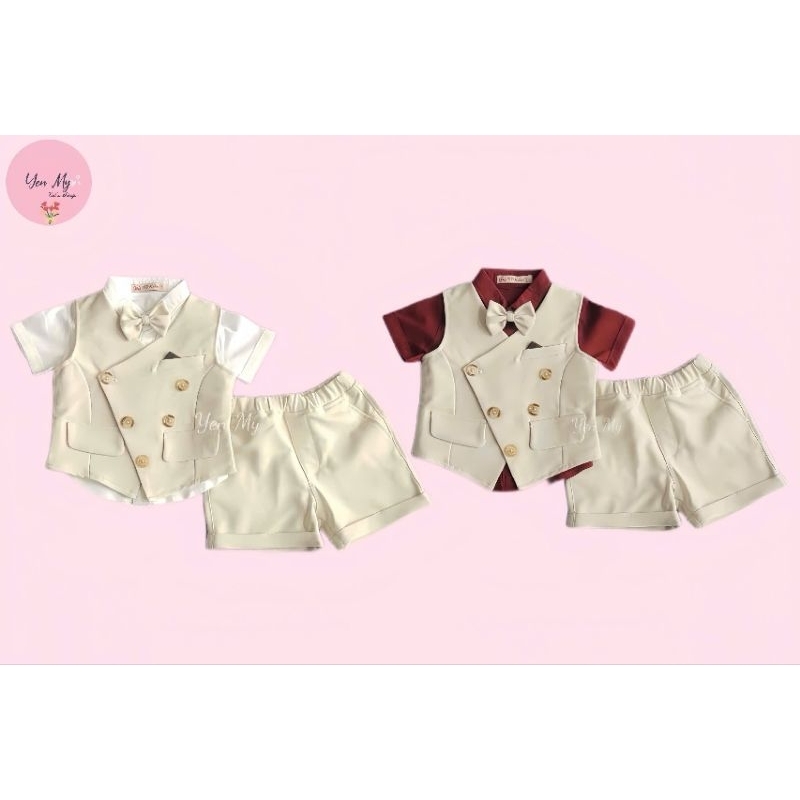 Bộ vest gile công tử CÁCH ĐIỆU cho bé trai 5-13kg