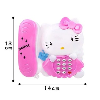 Đồ chơi điện thoại bàn hello kitty phát nhạc chạy pin cho bé(kèm pin)