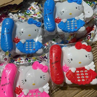 Đồ chơi điện thoại bàn hello kitty phát nhạc chạy pin cho bé(kèm pin)