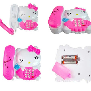 Đồ chơi điện thoại bàn hello kitty phát nhạc chạy pin cho bé(kèm pin)