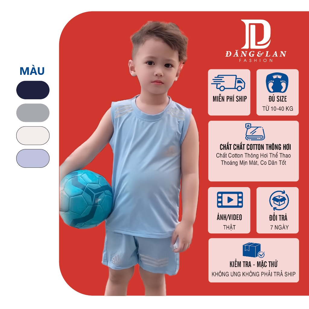 Bộ thông hơi AD cho bé trai, vải thông hơi, mát, thấm hút mồ hôi cho bé ngày hè
