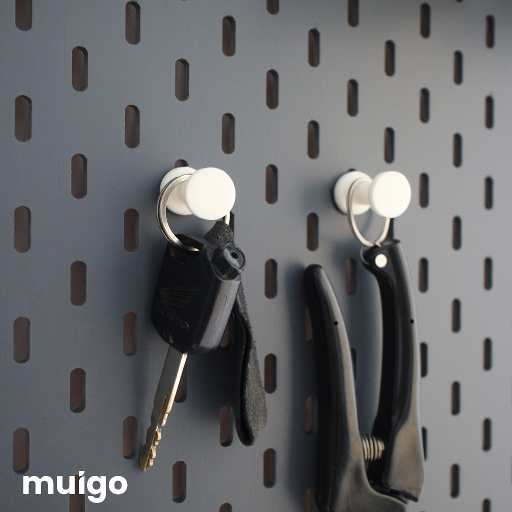 Bộ 2 móc tròn cho bảng Pegboard Lỗ Dọc | Phụ Kiện Pegboard Đa Năng