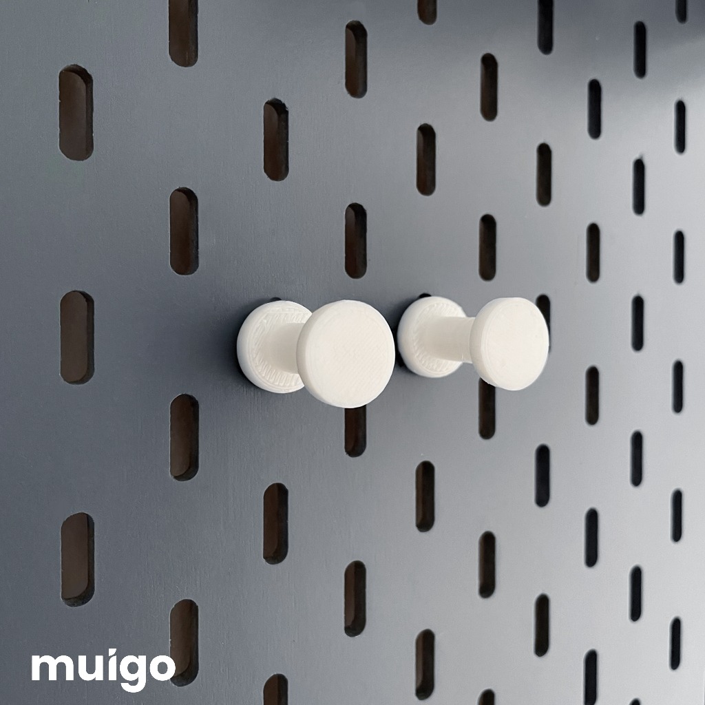 Bộ 2 móc tròn cho bảng Pegboard Lỗ Dọc | Phụ Kiện Pegboard Đa Năng