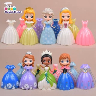 Búp bê thay váy, Set 6 công chúa tặng kèm 18 váy thay đổi