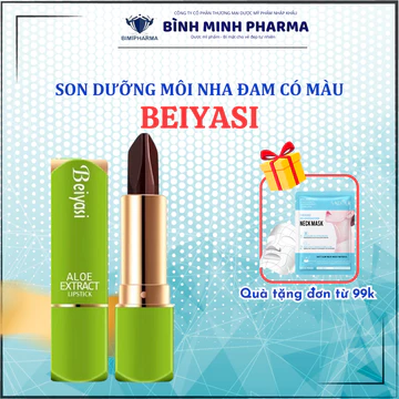 Son dưỡng nha đam có màu BEIYASI- Son BEIYASI dưỡng ẩm giúp hồng môi, lên màu tự nhiên, khử thâm môi, son nha đam