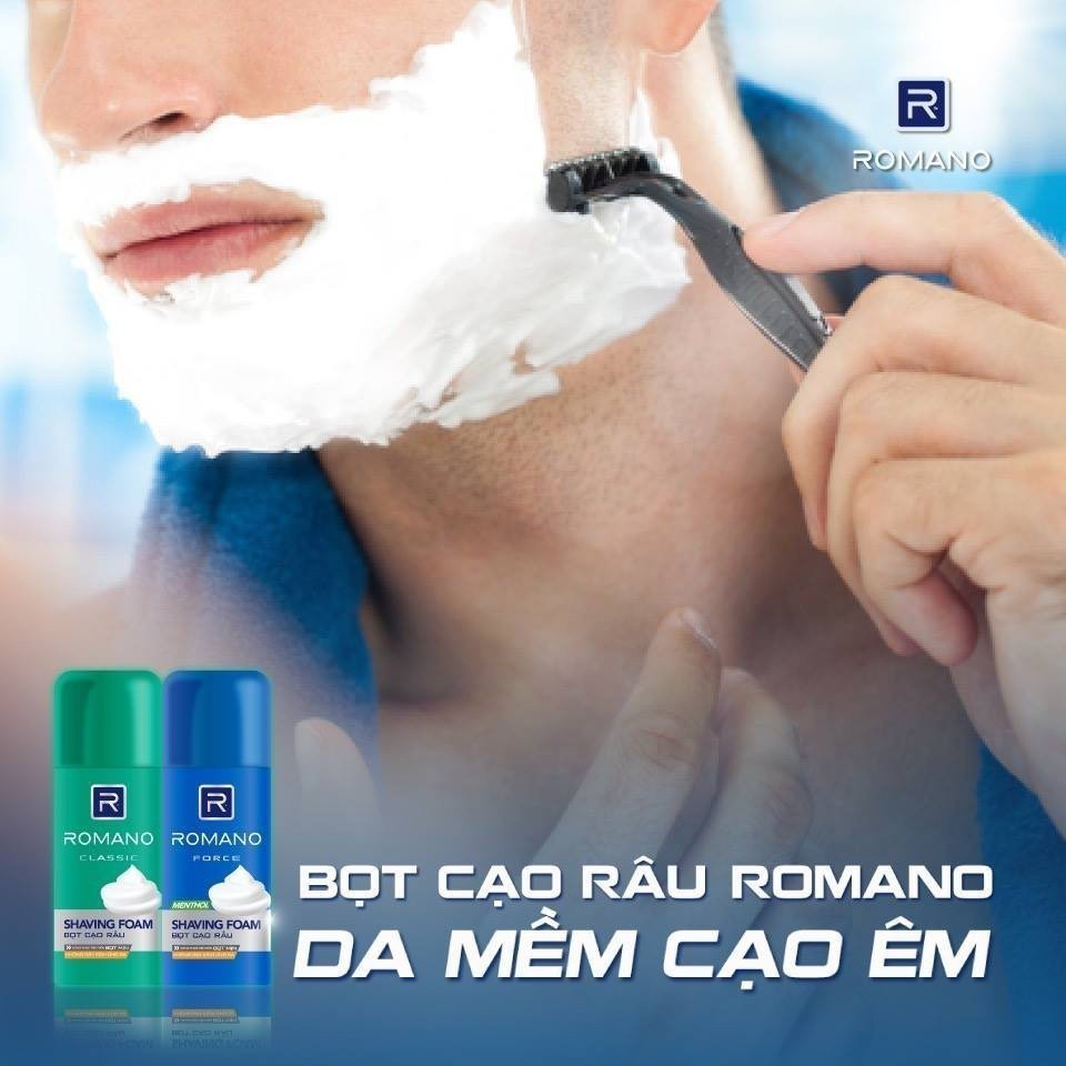 Bọt cạo râu cao cấp cho nam Romano 175ml Classic / Force - Live