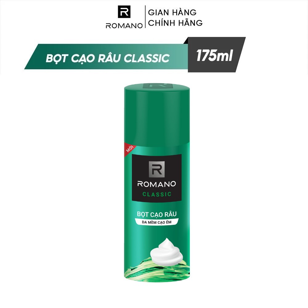 Bọt cạo râu cao cấp cho nam Romano 175ml Classic / Force - Live