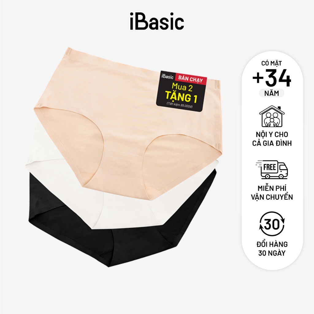 Ảnh Pack 3 combo quần lót su nữ lưng cao không đường may không lộ viền iBasic PA3V189 2