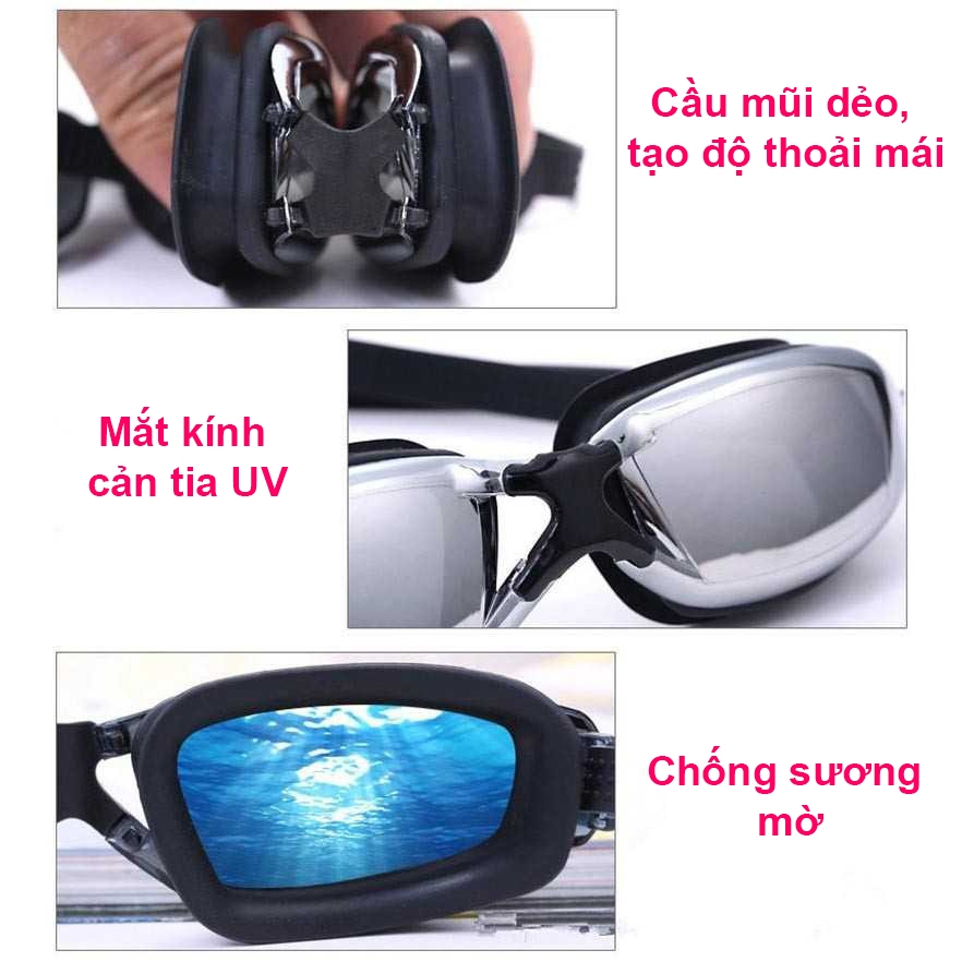 Kính bơi cận GOG SPORTY dành cho nam và nữ, đủ độ cận cho bạn lựa chọn, mắt tráng gương chống tia UV