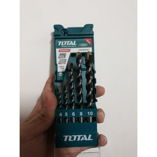 TOTAL Bộ 5 mũi khoan bê tông đuôi trơn TACSD5051