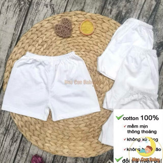 [Combo 10 cái] Quần trắng chất cotton mỏng mát cho bé (sơ sinh - 15kg) (5 ngắn - 5 dài)