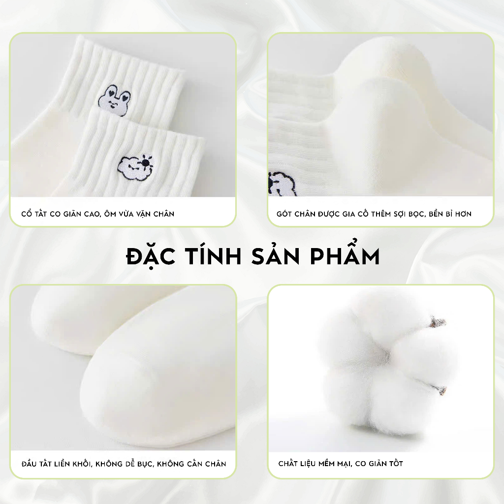Tất vớ nam nữ cổ ngắn họa tiết dệt đáng yêu, chất liệu vải mềm mịn co giãn - Ekiu Shop