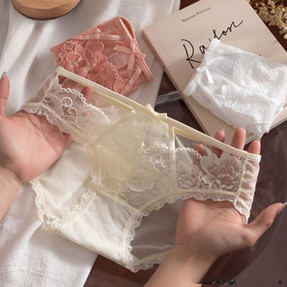 Quần Lót Nữ Cotton Ren Hoa Mềm Kiểu Dáng Quyến Rũ Đính Nơ Xinh, Quần Chip Thoáng Khí Đáy May 2 Lớp King Shop L-8809