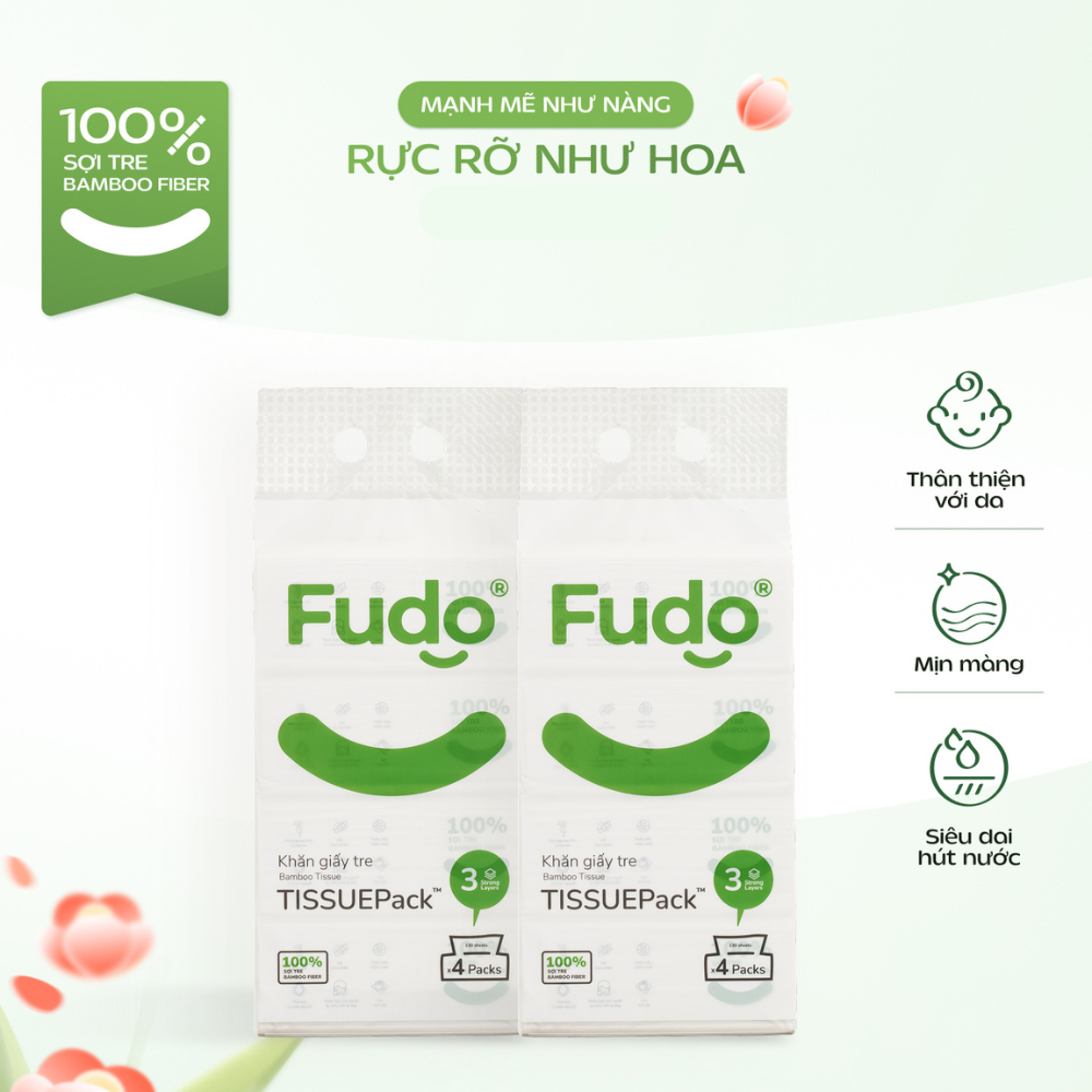 Ảnh Túi Khăn Giấy Rút Để Bàn ║ Fudo Bamboo® ║ TISSUEPACK™ 2