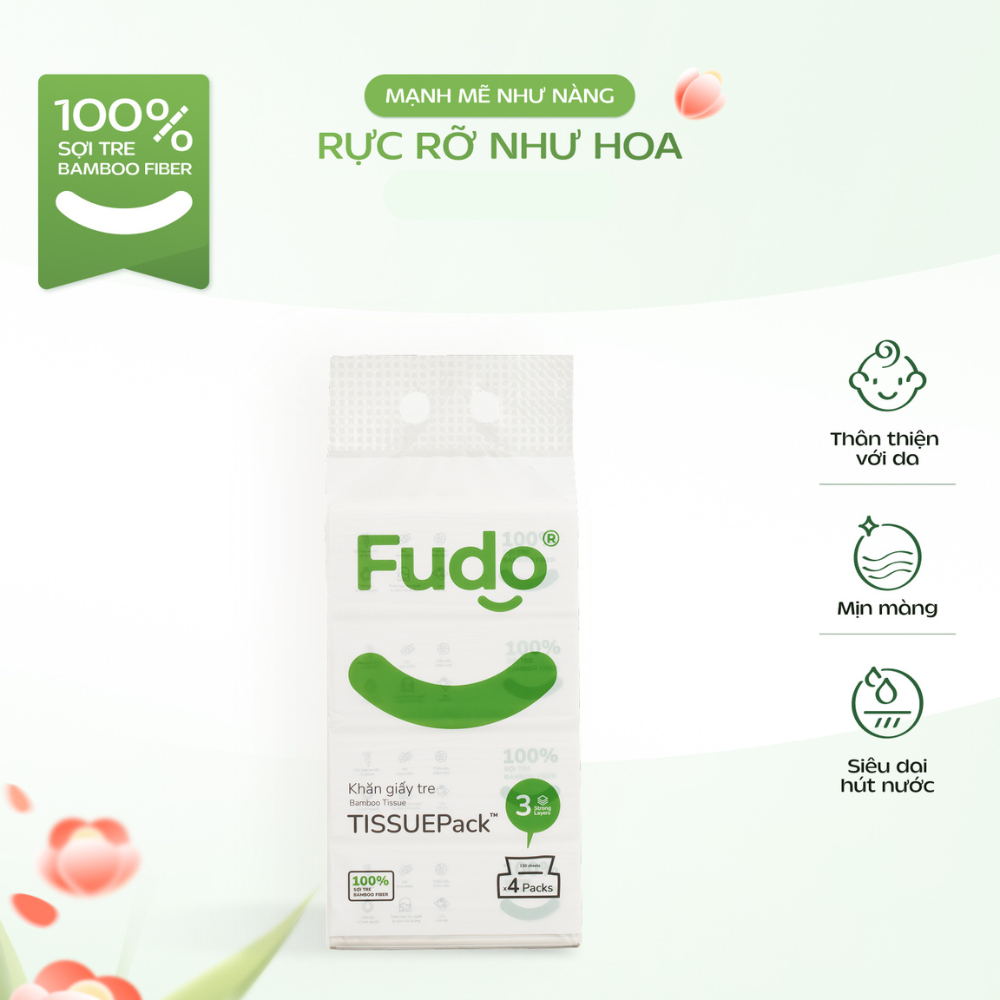Ảnh Túi Khăn Giấy Rút Để Bàn ║ Fudo Bamboo® ║ TISSUEPACK™ 1