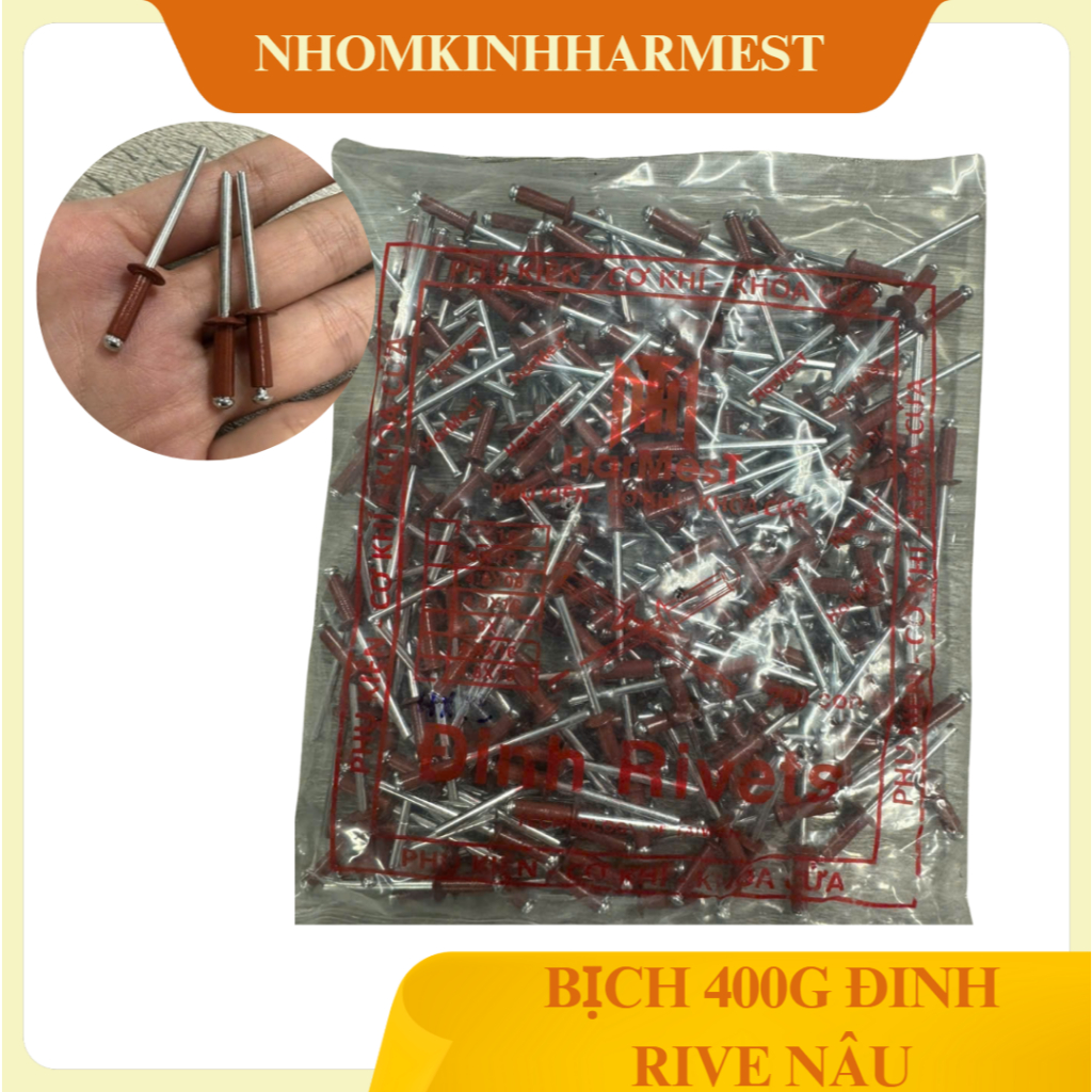 Bịch 400gam Đinh Rút Rive NÂU xingfa Đủ Size : 3x10 / 3x12 / 4x10 ...