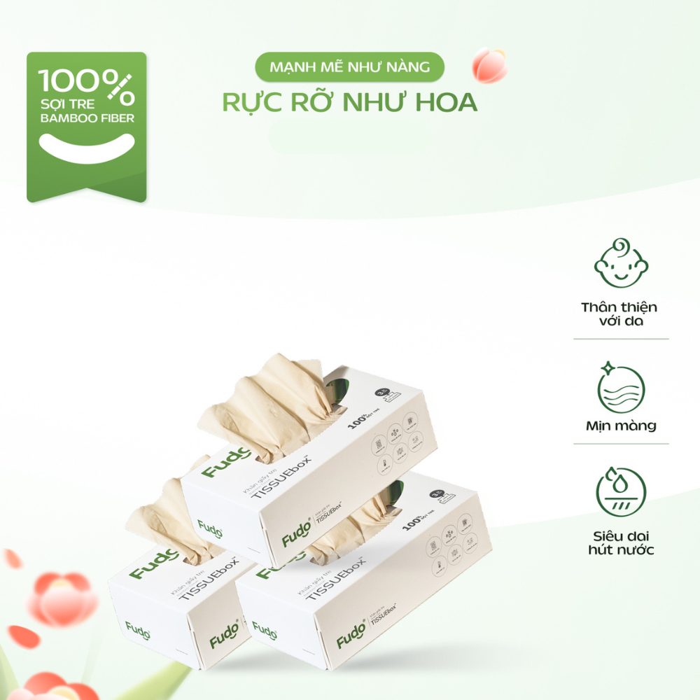 Ảnh Hộp Khăn Giấy Rút Để Bàn ║ Fudo Bamboo® ║ TISSUEBOX™ 2