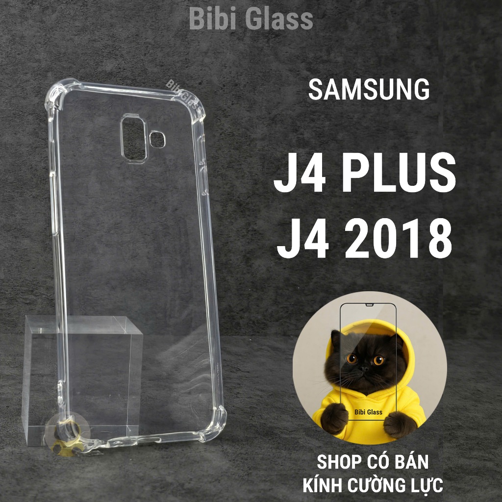Ốp lưng Samsung J4 2018, J4+, J4 Plus silicon trong suốt dẻo cao cấp chống sốc bảo vệ cam đt bibi