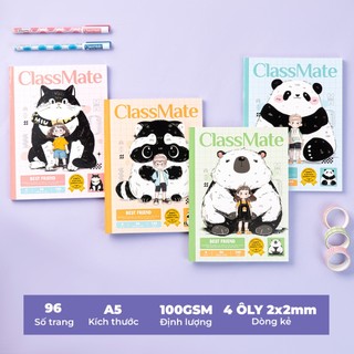 Tập Học Sinh Miền Nam 100gsm CLASSMATE Vở 4 Ô Ly A5 Bìa Best Friend Cao Cấp Vở 4 Ô Li 2x2mm 96 Trang Vở Cấp 1 NA5-09-005