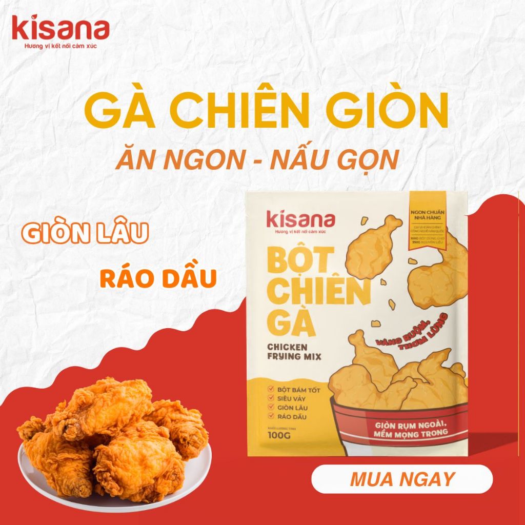 Bột chiên giòn Kisana 1kg các loại - Bột chiên giòn rụm thượng hạng chuẩn vị nhà hàng