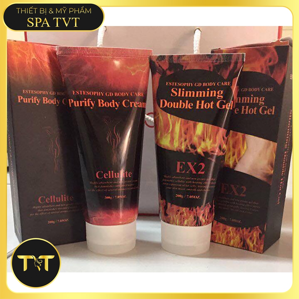 KEM SĂN CHẮC DA ESTESOPHY 200G & KEM GIẢM BÉO DOUBLE HOT GEL 200G HÀN QUỐC MASSAGE BODY