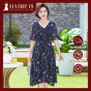 Đầm Hoa Trung Niên Che Bụng Cho Mẹ VH52