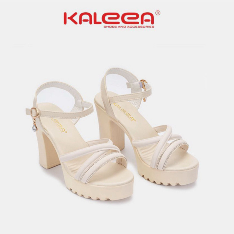 Ảnh Kaleea - Giày Sandal Nữ Cao 9p Siêu Nhẹ Hàng Thiết Kế Sandal Quai Chéo Mảnh Đính Đá Kim Cương - G13 2
