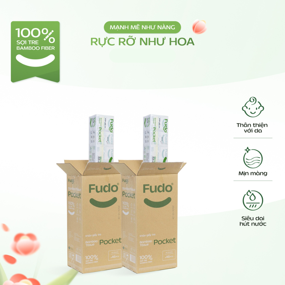 Ảnh 02 Thùng Khăn Giấy Bỏ Túi ║ Fudo Bamboo® ║ TISSUEPOCKET™ 1