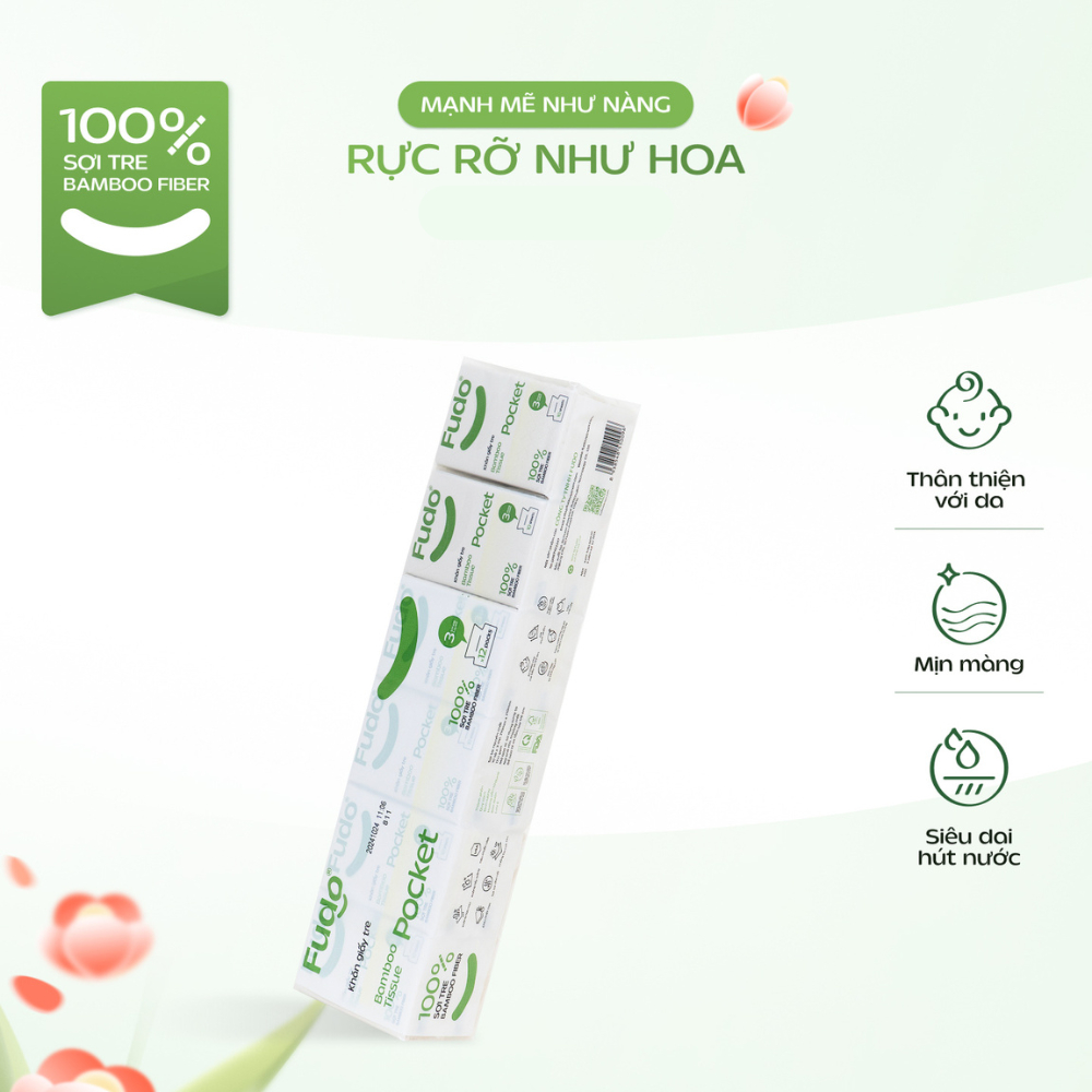 Ảnh Lốc Khăn Giấy Bỏ Túi ║ Fudo Bamboo® ║ TISSUEPOCKET™ 1