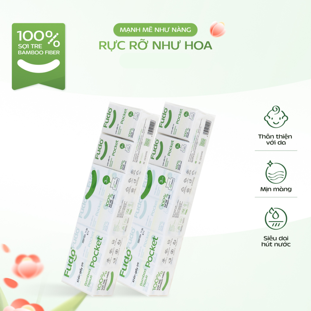 Ảnh Lốc Khăn Giấy Bỏ Túi ║ Fudo Bamboo® ║ TISSUEPOCKET™ 2