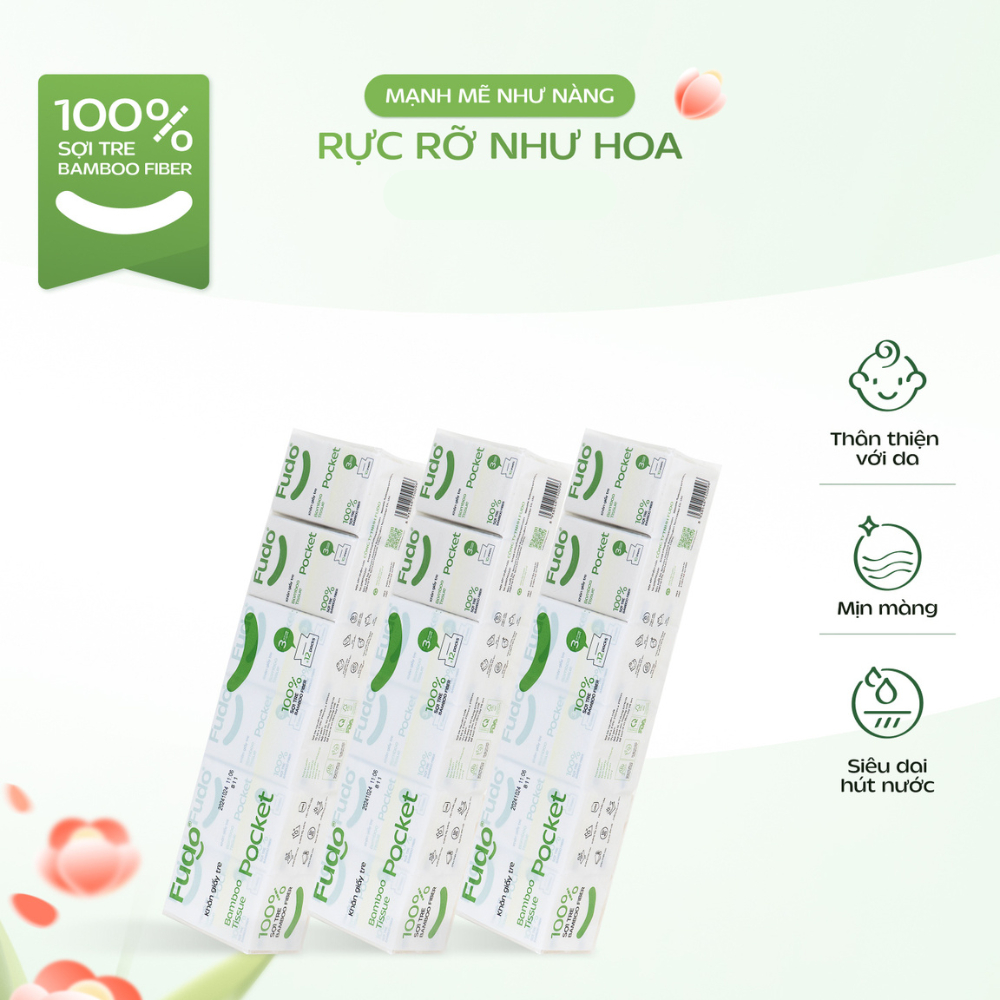 Ảnh Lốc Khăn Giấy Bỏ Túi ║ Fudo Bamboo® ║ TISSUEPOCKET™ 3
