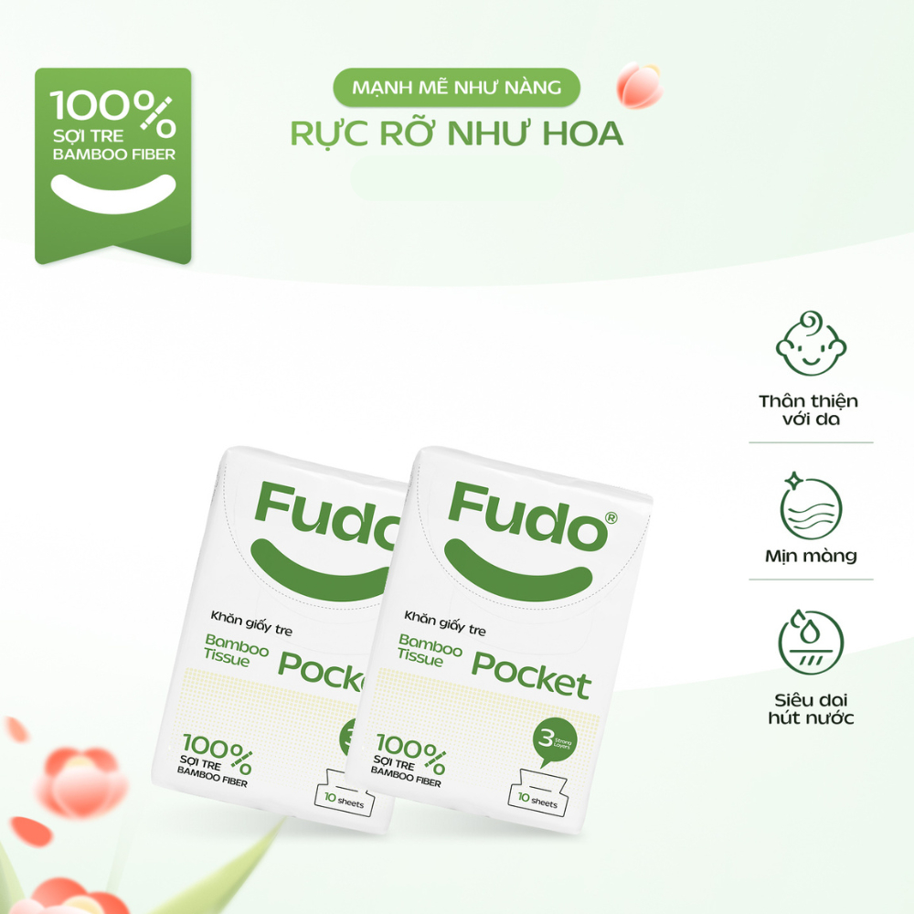 Ảnh Gói Khăn Giấy Bỏ Túi ║ Fudo Bamboo® ║ TISSUEPOCKET™ 2